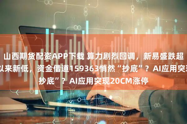 山西期货配资APP下载 算力剧烈回调，新易盛跌超8%创9月份以来新低，资金借道159363悄然“抄底”？AI应用突现20CM涨停