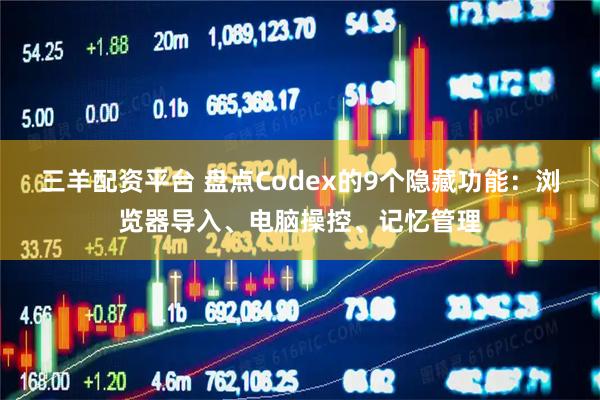 三羊配资平台 盘点Codex的9个隐藏功能：浏览器导入、电脑操控、记忆管理